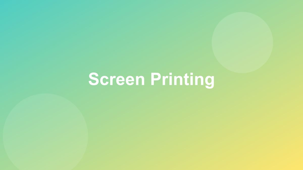 Screen printing, simply explained